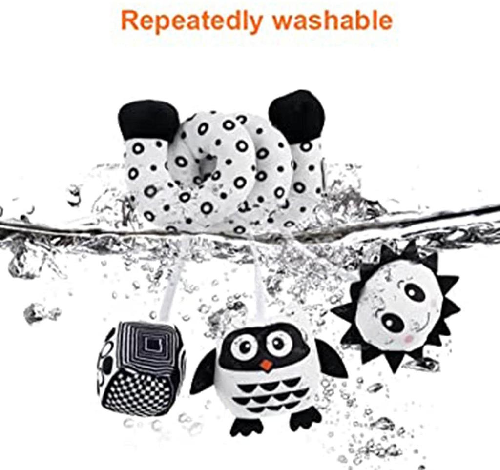 Car Seat Spiral Plush Toys, Crib Toys Spiral Activity Toy Built-in BB Device & Rattle & Sound Box, Newborn Sensory Toy Best Gift for 0 3 6 9 12 Months