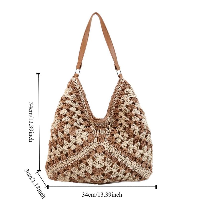 Summer Weave Shoulder Bag Beach Women's Handbags Trendy Straw Crochet Bag  Ladies/Girls