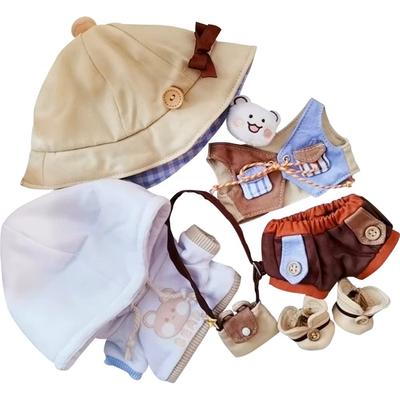 Umora Doll Cotton Doll Clothes Doll Clothes for 20cm Plush Toys Change of Clothes Hat Hoodie Vest Shorts Shoes Bag Accessories Cute Bear Set (20CM,