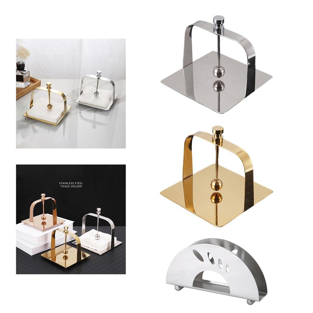 Stainless Steel Napkin Holder Table Organizer Smooth Tissue Dispenser Napkin Rack for Coffee Shops Clubs Banquets Household