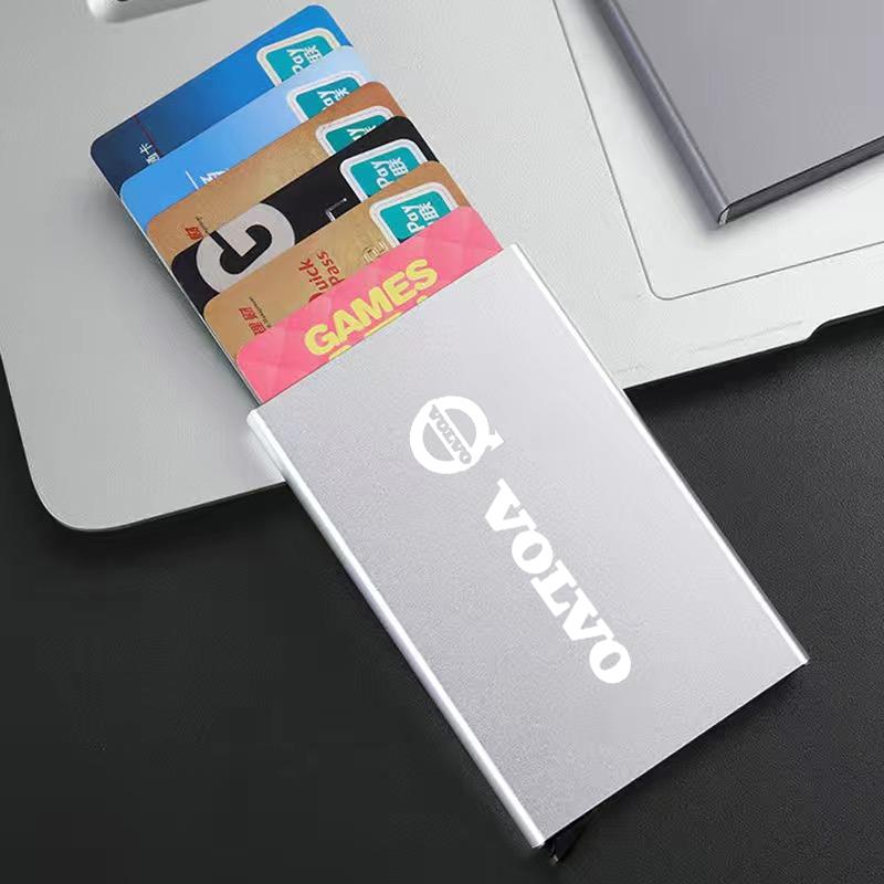 

Anti-theft Smart Bracket Slim ID Card Holder Metal Bank Credit Card For Volvo XC60 XC90 S60 V50 V60 V70 V90 S90 Accessories FOR Volvo срібний