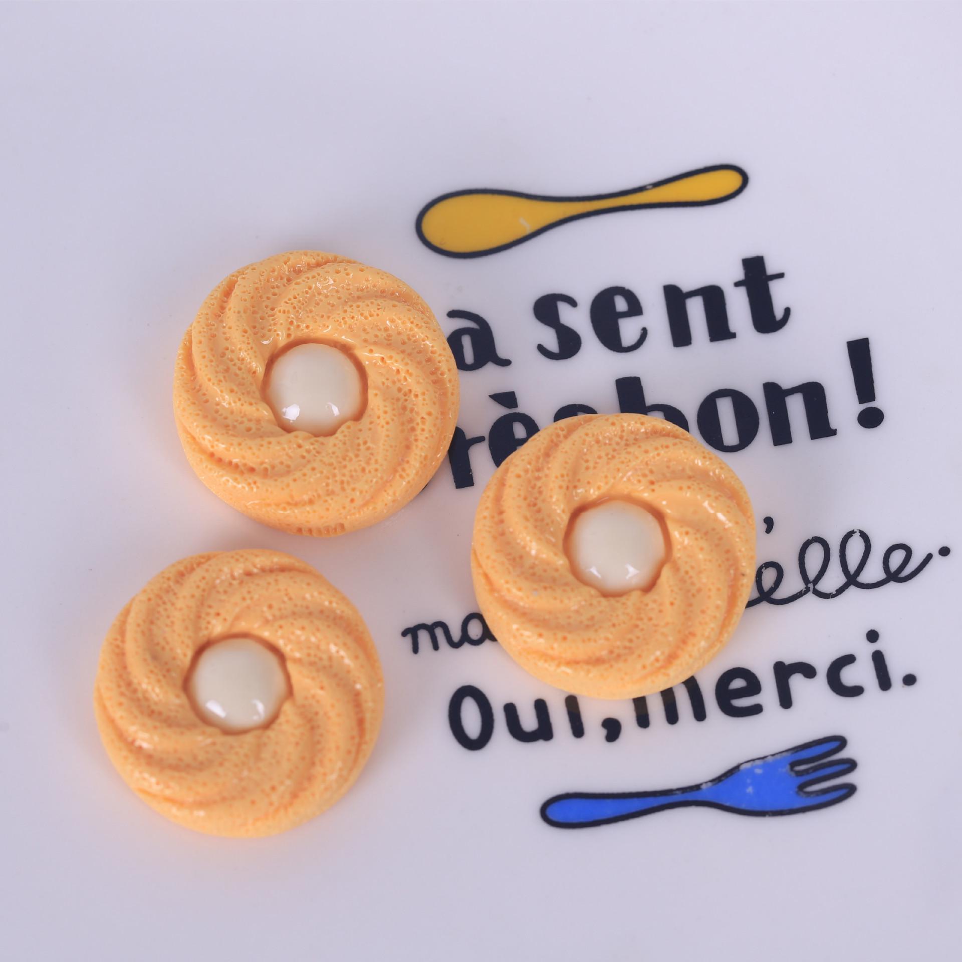 

DIY имитация еды, печенье, смоляные украшения и брелок, подвеска, аксессуары с кремовым клеем 2.0cm x 2.5cm