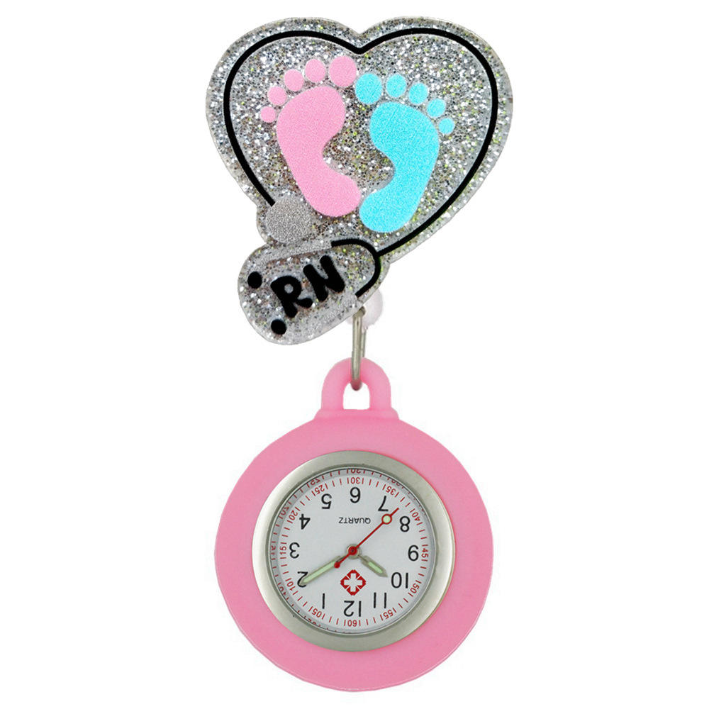 New Acrylic Retractable Nurse Badge Reel Pocket Watches Clip Hang Clockfashion Medical Doctor Id Card Holder Lanyard