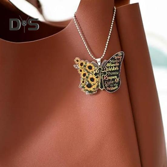 Motyl Brelok Zawieszka Lusterko wsteczne Ozdoba Bądź Spokojny I Wiedz, Że Jestem Bogiem Akrylowy Płaski Klucz Samochodowy Wiszący Zawieszka