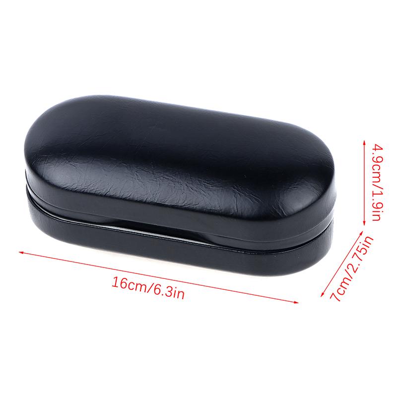 Double Interlayer Metal Eyewear Case Leather Frame Glasses Case Storage Double Layer Mirror Box