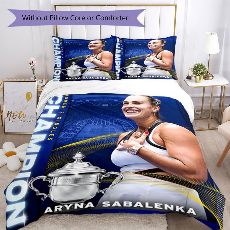 3pcs Sabalenka Bedding Set Duvet Cover Closure Includes 1 Duvet Cover & 2 Pillowcases, Soft and Comfortable for All Seasons.