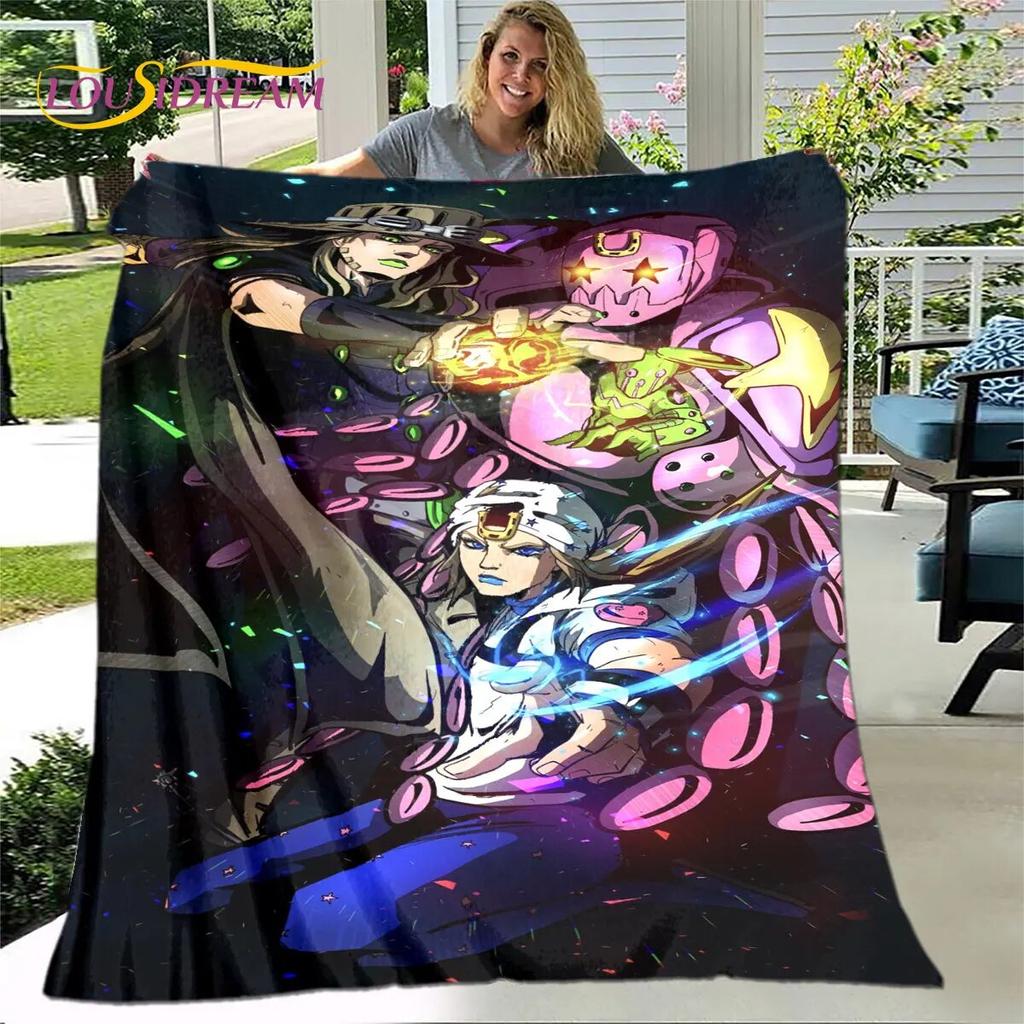 Jojo's Bizarre Adventure Anime Soft Plush Blanket,Flannel Blanket Throw Blanket for Living Room Bedroom Bed Sofa Picnic Cover