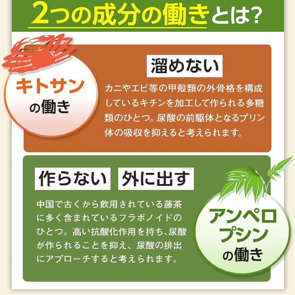 Fancl Doplněk na podporu kyseliny močové 30 dní [Funkční potravina] (Hladiny kyseliny močové/Chitosan/Purin) Snižuje vysokou hladinu kyseliny močové
