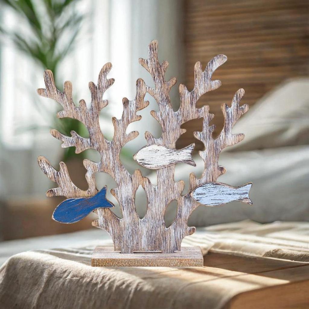 Mediterranean Gift for Home Decor Coral Statue for Fireplace Office Cabinet
