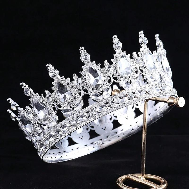 1pc Luxury Jewelry Bride Tiaras Crown Colorful Gemstones Birthday Ceremonies Photography Props Fashion Hair Accessories Crown