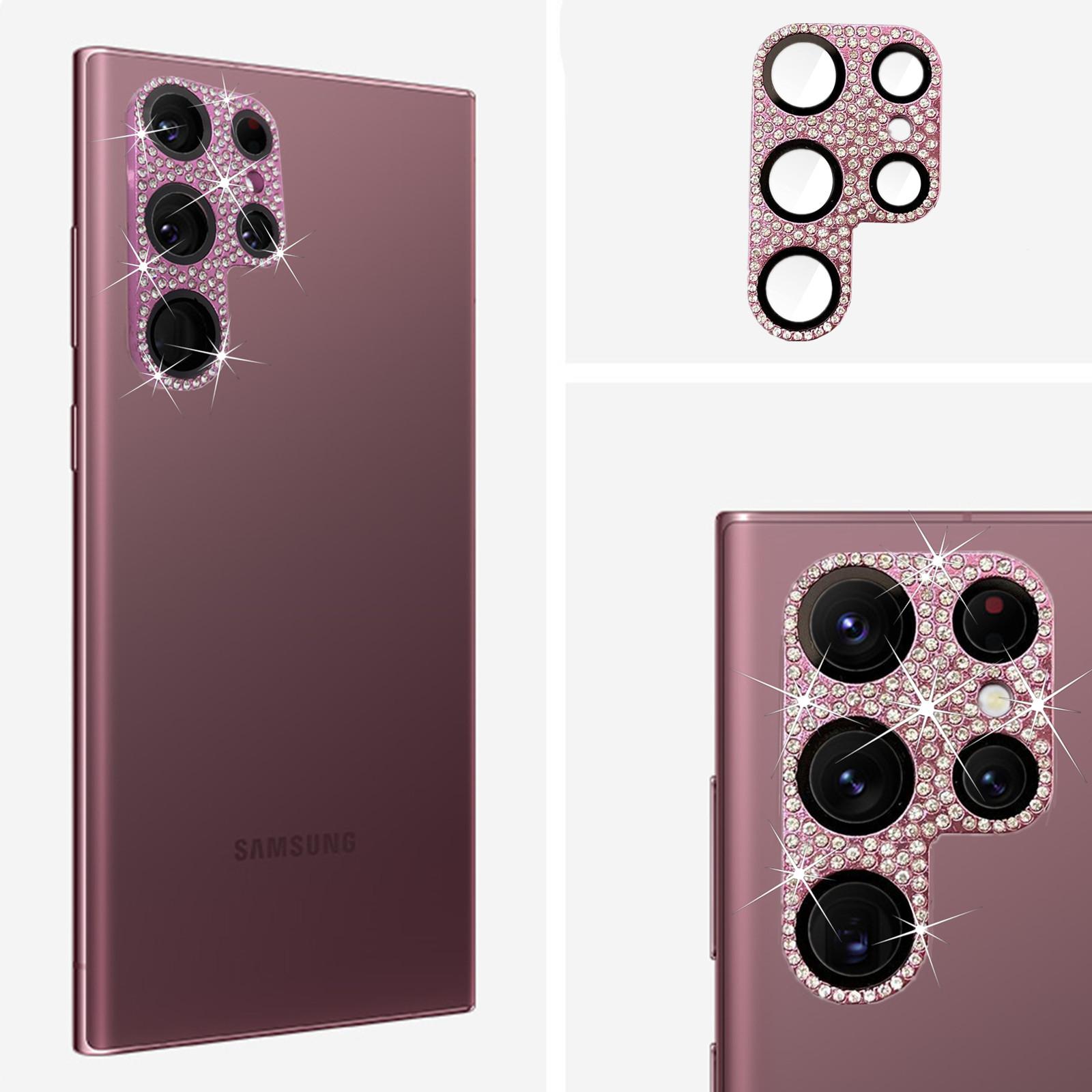 

Полный 3D чехол из алмазного сплава, защитная пленка для камеры для Samsung Galaxy S22 Ultra, защита объектива, закаленное стекло S22Ultra, металлическая пленка, наклейка