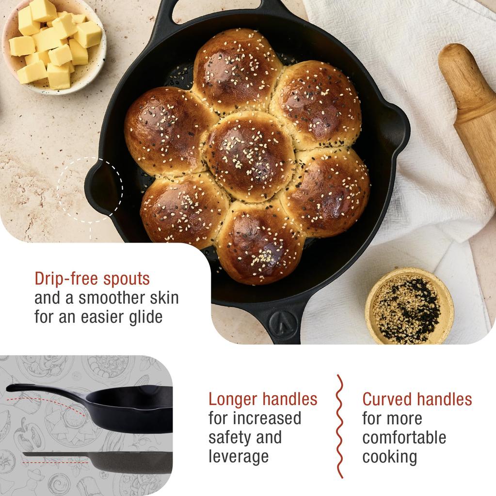 [Authentic Japanese Product] VICTORIA 10-inch Cast Iron Skillet Frying Pan, 25cm, SKL210, Pre-Seasoned (10-inch)