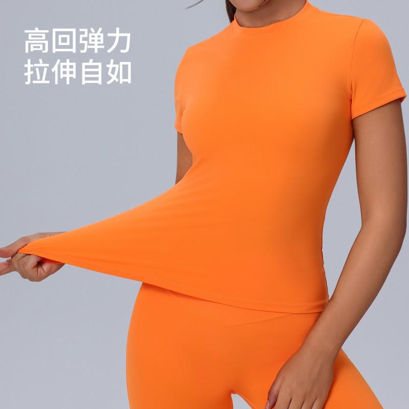 Womens Short Sleeve Workout Tight Top Quick Dry Breathable Running Yoga Gym
