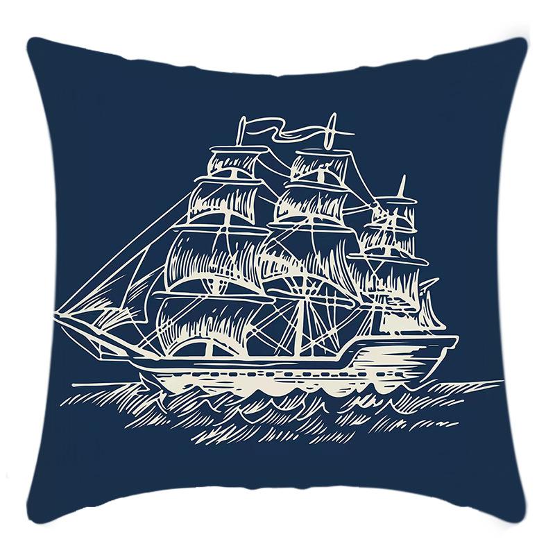 Nowa Poszewka na Poduszkę Ocean Retro Nadruk z Literami Poduszka Domowa Pokrowiec na Poduszkę Sofy