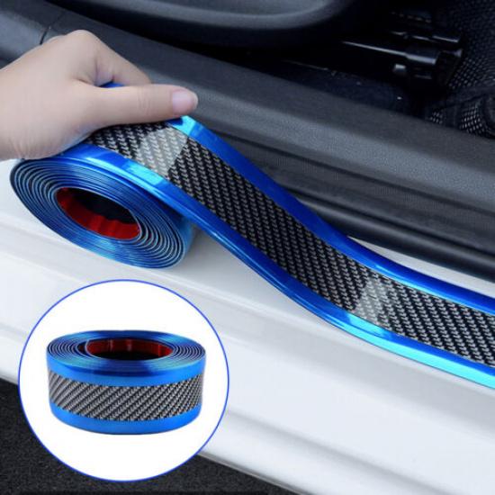 Carbon Fiber Vinyl Car Door Sill Scuff Cover Plate Protector Sticker Univeral