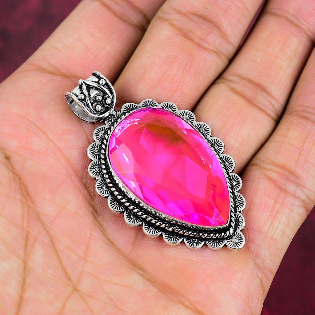 Pink Kunzite Pendant, 925 Solid Sterling Silver Pendant, Gemstone Pendant, Gift For Her Handmade Dainty Jewelry