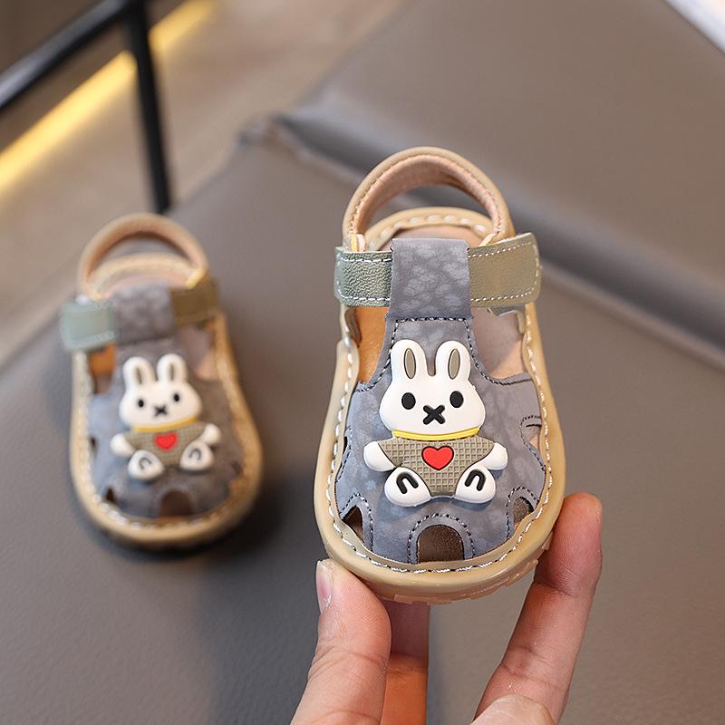 Infant Non-Slip Soft Sole Squeaky Sandals for Boys and Girls, Ages 0-3