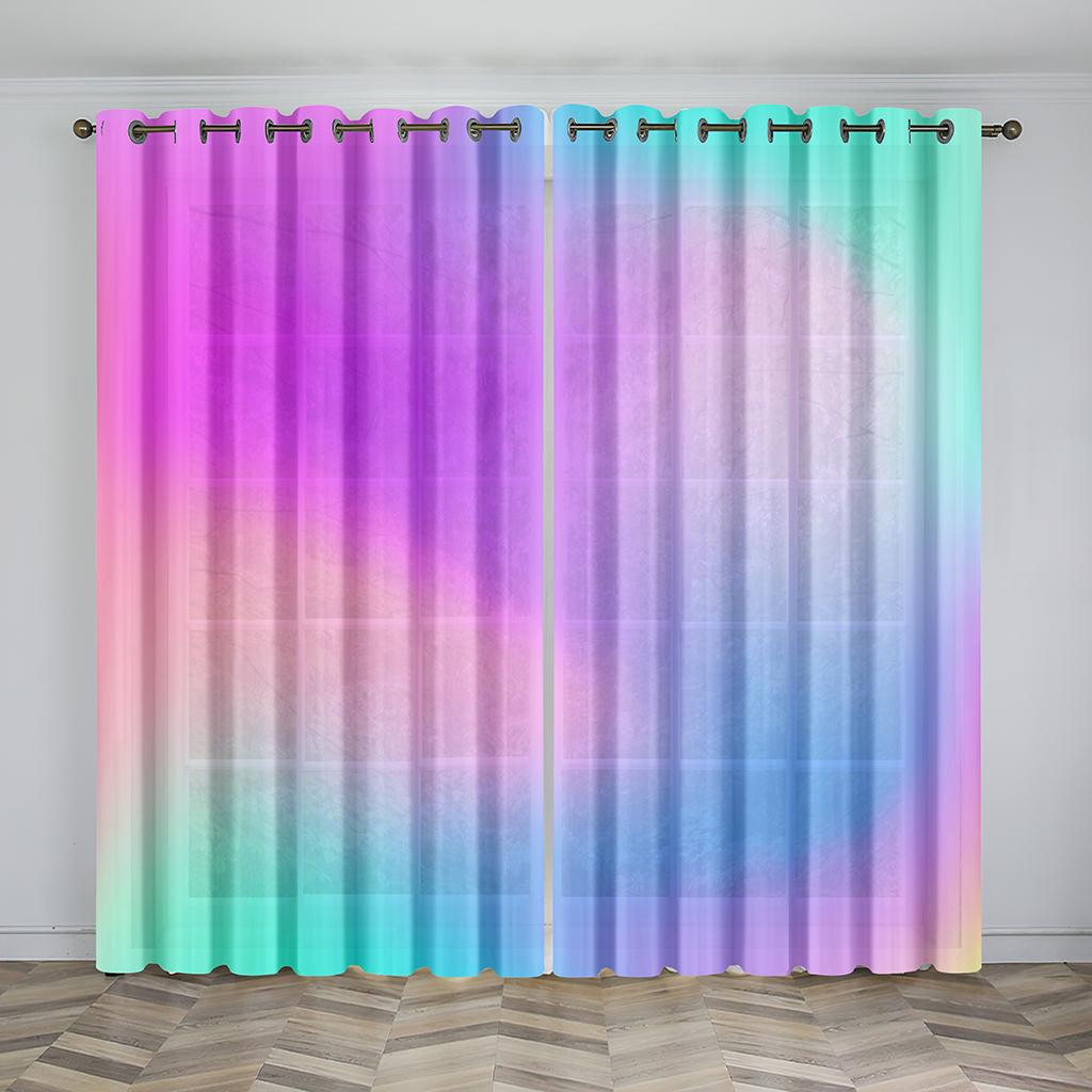 Peacock Rain Window Curtain Panels, Long Panel Curtains for Kitchen, Living Room, Bedroom, Elegant Polyester Decoration