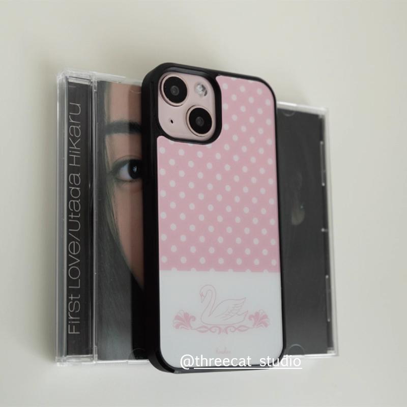 Y2k Korean Ins Chocolate Swan Wave Elements Couple Phone Case For iPhone 17 16 15 14 13 12 Pro Max 11 Plus Shockproof Back Cover