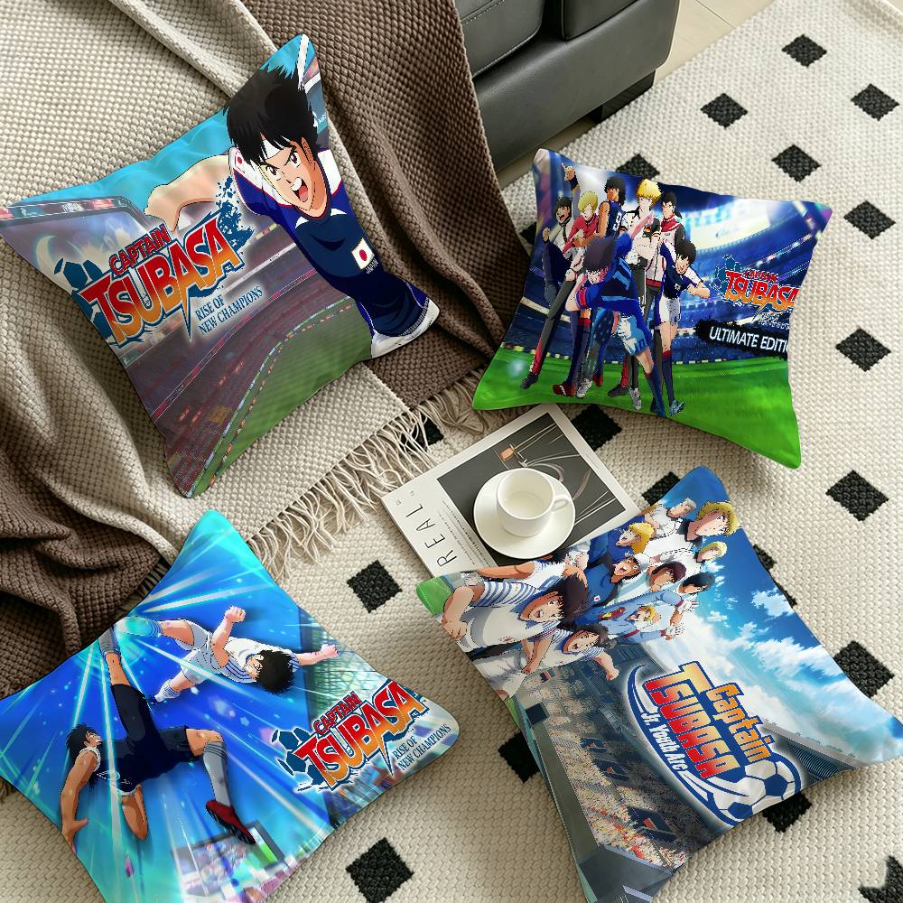 Anime Captain T-Tsubasa Soccer Cushion Cover Inches Farmhouse Decor Home Throw Pillow Covers for Couch Decorations