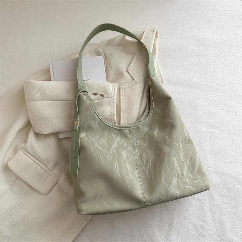 

Сумка женская 2025 новая модная трендовая на плечо большая вместимость сумка-тоут темпераментная деловая сумка мессенджер сумка-ведро большая сумка зелёный