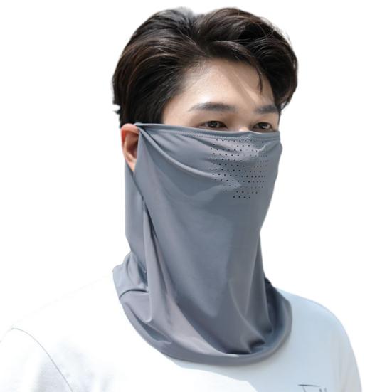 Sun Protection Guard Quick-Drying Fabric Ice Silk Face Guard with Breathable Mesh Elastic Earhook Cooling Fabric Extended Neck Gaiter Face Guard