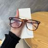 Anti-Blaulicht-Brille Damen mit normalem Brillengestell Fertig Retro Flaches Lichtgestell Schutzbrille Unisex