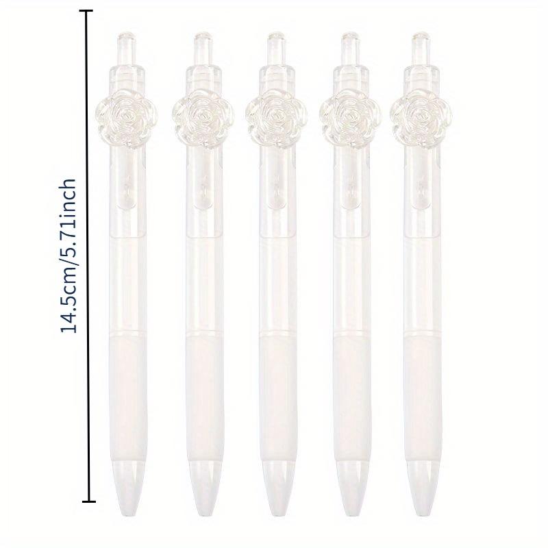 8-Piece/4-Piece Set Camellia Push-Button Ballpoint Pen, High-Quality Quick-Drying 0.5mm Signing Pen, Ergonomic Lightweight Stationery Set