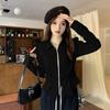 POLO Neck Pleated Slim Top Women's French Solid Casual Irregular Tops Vintage Harajuku Korean Y2k Top Spring and Summer