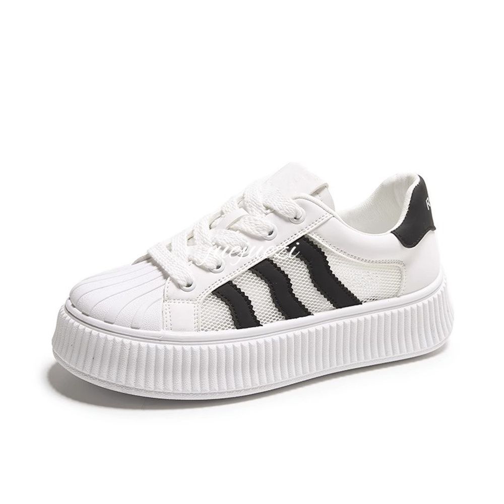 Letní Síťovina Prodyšná Tenká Skořepina Hlava Bílé Boty Dámské Nové Platforma Ležérní Velký Palec Tenisky