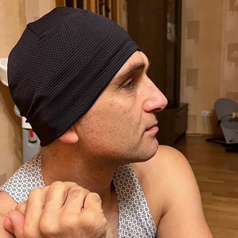New Mesh Breathable Ice Silk Skull Cap Outdoor Men Sports Motorcycle Cycling Helmet Liner Hat Women Uv Protection Beanie Hats