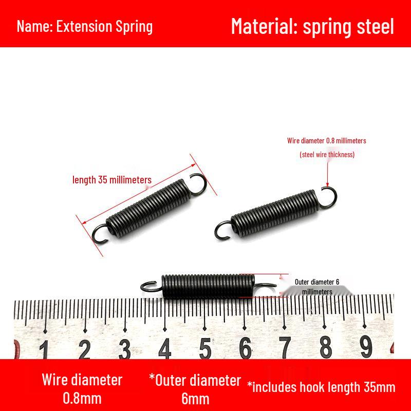 0.8mm Yellow Extension Spring with Hooks - Stapler Rebound Force 