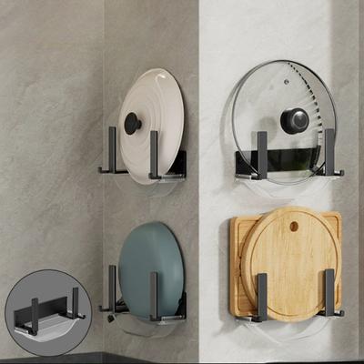 1/2/3/4 stücke Platzsparende Wand-montiert Topf Deckel und Geschirr Lagerung Rack Mit Haken Wasser tablett