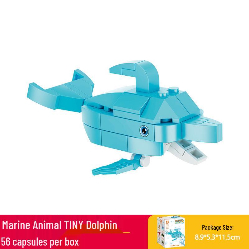 KaiZhi Ocean World Building Blocks: Educational Toy with Lobster & Dolphin Models
