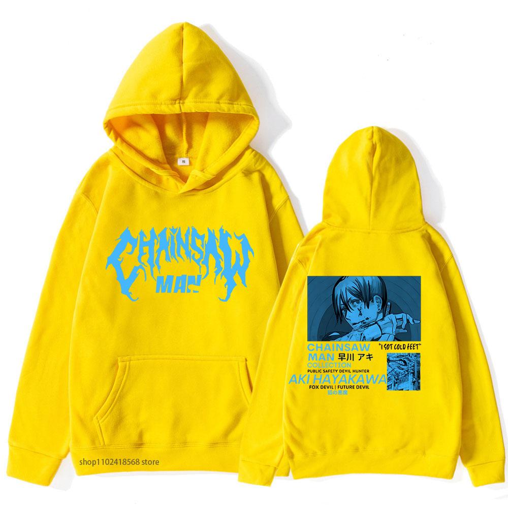 Men's Chainsaw Man Hoodie Aki Hayakawa Manga Sweatshirts Japanese Anime Streetwear Women Pullover Graphic Tops Winter Clothes