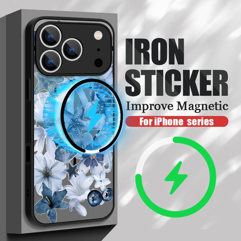 Vintage Floral Pattern Case For iPhone 17 Pro Max Magnetic For Magsafe Matte Cover For iPhone 16 Pro Max 15 14 13 16E Air
