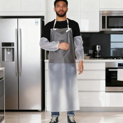 Waterproof Transparent PVC Apron 43" X 31" Unisex Heavy Duty Aprons Clear Plastic Oil Stain Resistant Aprons for Kitchen Cooking Cleaning Dishwashing