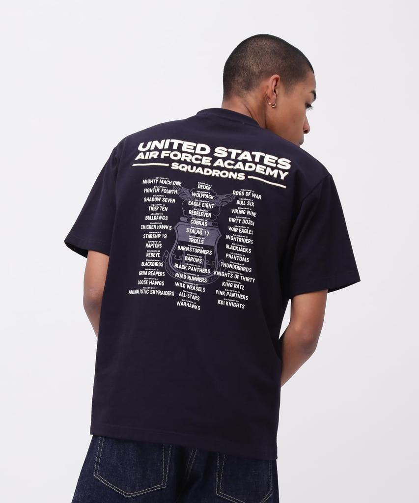 AVIREX USAFA SQUADRONS EMBROIDERY T-SHIRT Men's XL Navy 783-5134014