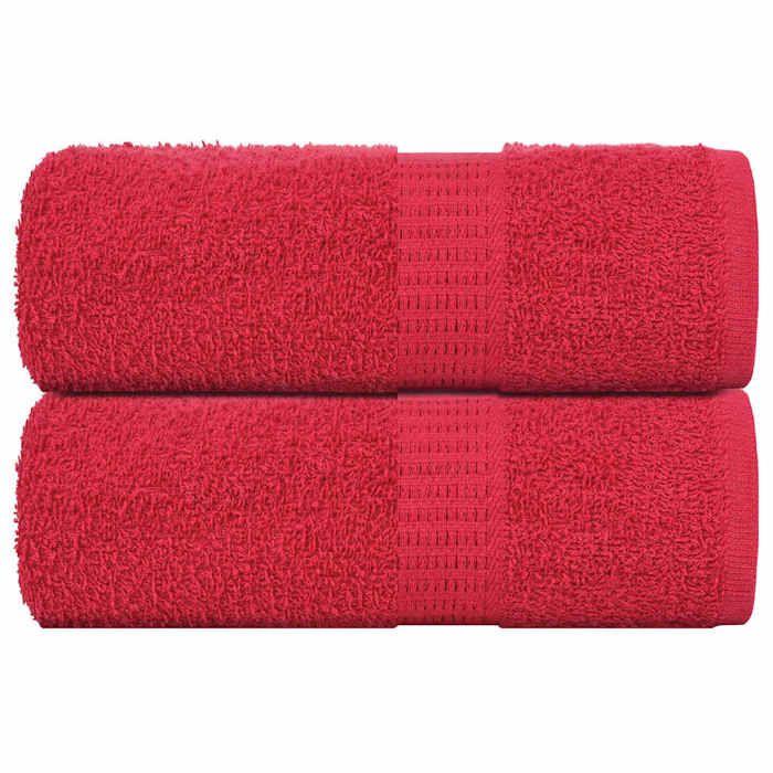VidaXL Serviettes de toilette 2 pièces FROGN Rouge 30 x 30 cm 100 % coton 136920