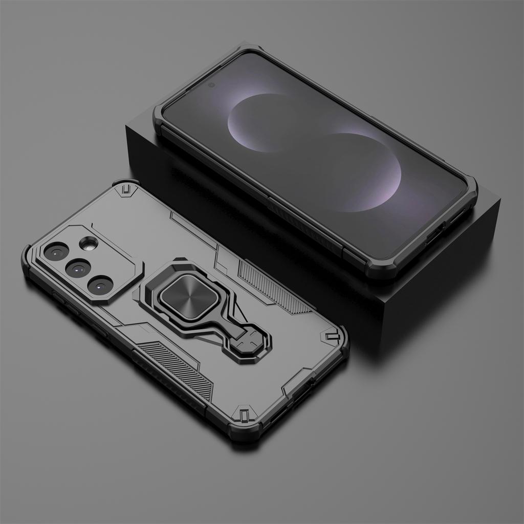 For Samsung Galaxy S25 FE Case Rotatable Ring Kickstand PC+TPU Shockproof Phone Cover