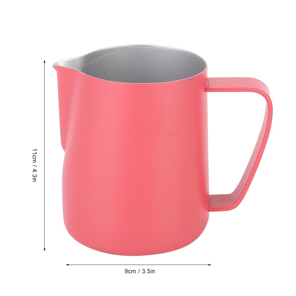 600ml Stainless Steel Milk Frothing Cup Jug Pitcher Latte Art for Home Coffee Shop UseRose Red