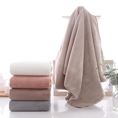 Serviette de Bain en Polaire Corail Haute Densité Couleur Unie - Épaisse, Absorbante, Ne Peluche Pas