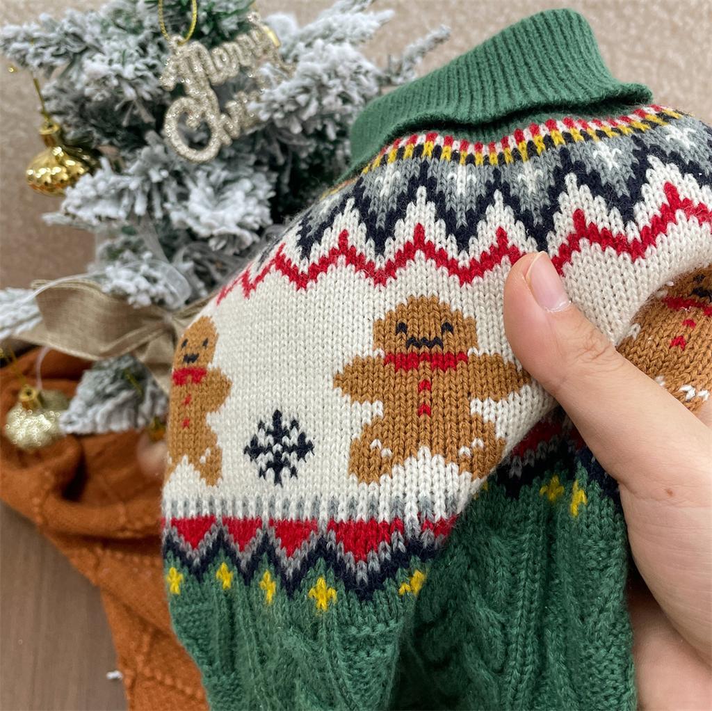 Weihnachten Rot Grün Rentier Rollkragen Weicher Pullover für Hund Welpe Winterkleidung Kleidung Pullover Sweatshirt Kleidung Hund Katze