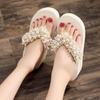 Maogu Platform Wedges Slippers White Crystal Shoe 2024 New Women's Flip Flops Beach Shoes Women Summer Platform Wedge Sandals 42