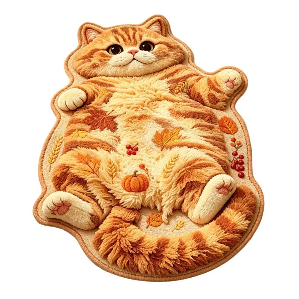 Anti-fouling Cat-Shaped Area Rug Non-Slip Cartoon Carpet Cute Home Decor Carpet  Living Rooms