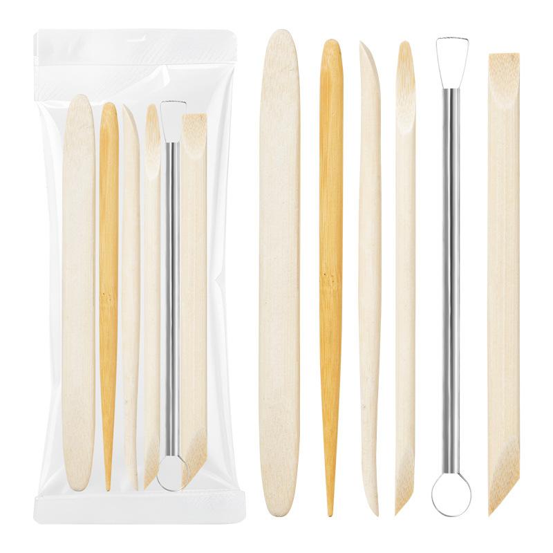 Pottery Tools Bamboo Clay Sculpture 6-Piece Set Clay Sculpture Fine Carving Figure Pottery Clay Knife Art Supplies