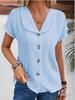 Summer Solid Color Short-Sleeve Button-Up Cardigan for Women