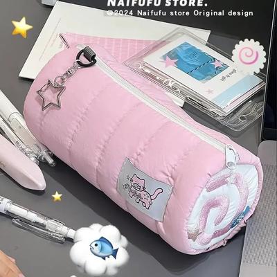 Surface Cat Pink Bleistifttasche Ins Japanische Hochwertige Schreibwarentasche für Studenten Niedliche Bleistifttasche mit großer Kapazität
