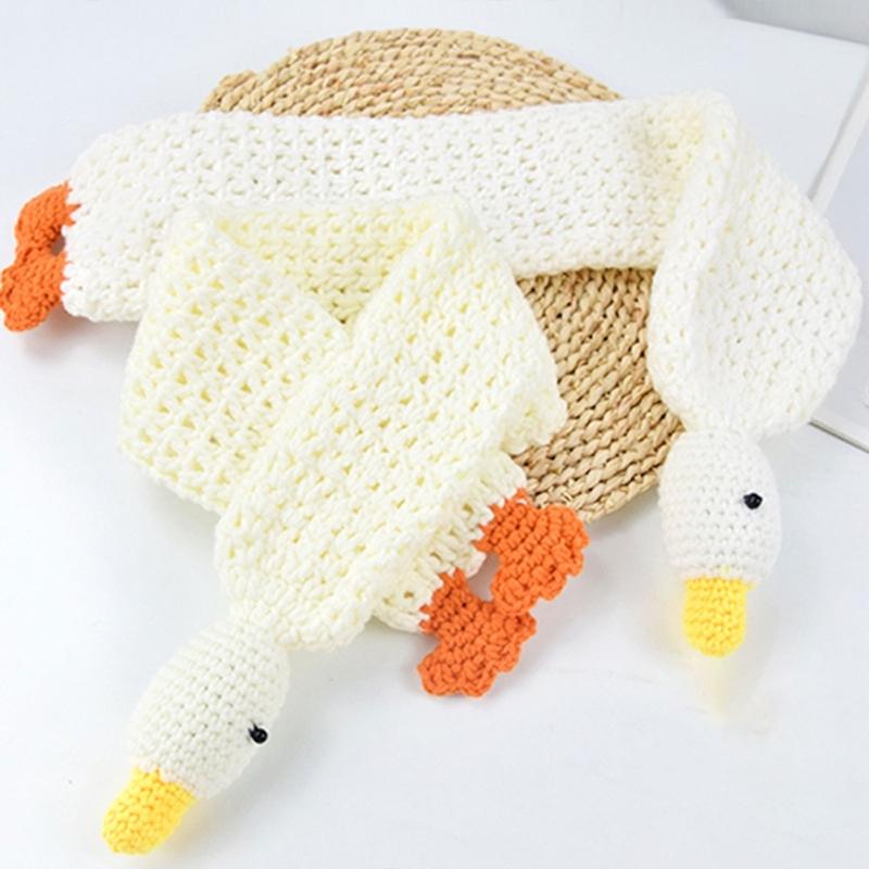 Cute Duck Designs Children's Scarf Knitted Soft Warm Cartoon Pattern for Boys and Girls Outdoor Activity Neck Warmer