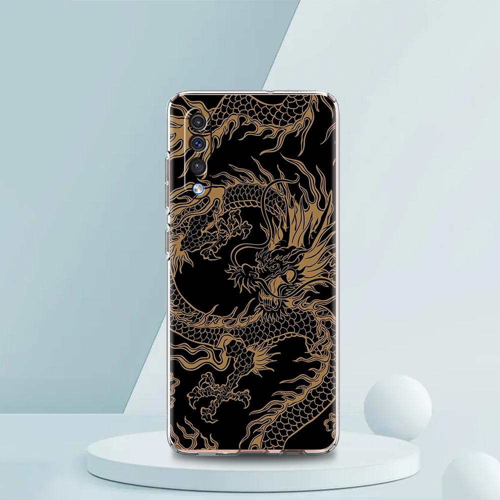 Chinese Dragon Transparent Phone Case for Samsung Galaxy A12 A50 A52 A70 A40 A10 A20 A30 A02 A03S A04 Cover Silicone Shell Capas